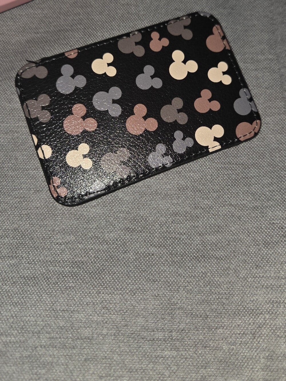 Mickey Mouse Pattern Black Card & Key Holder